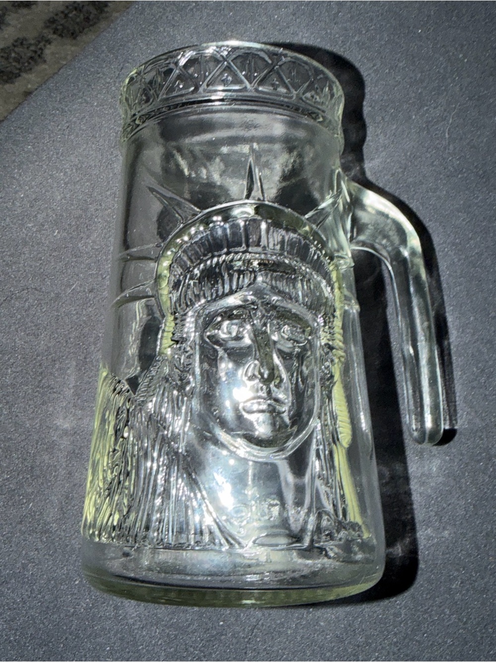 New York Statue Of Liberty Glass Mug Travel Souvenir Collectible As Is Good Used